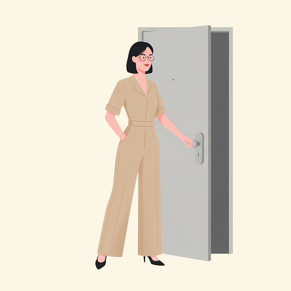 Woman by Open Door
