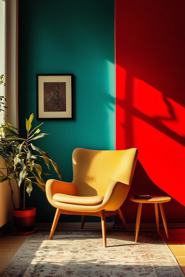 Cozy Interior with Mustard Armchair