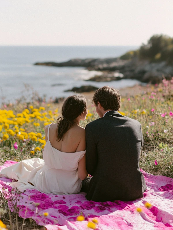 Couple Overlooking Coastal Landscape