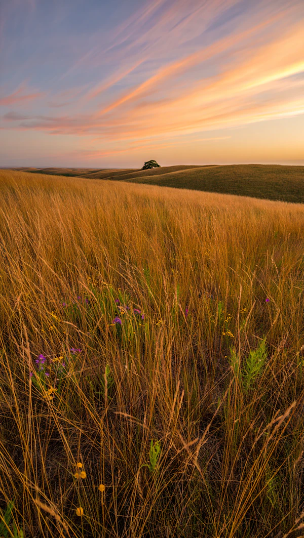 Sunset Over Golden Fields