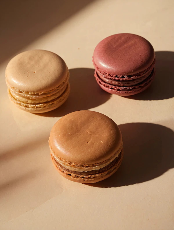 Macarons on Beige