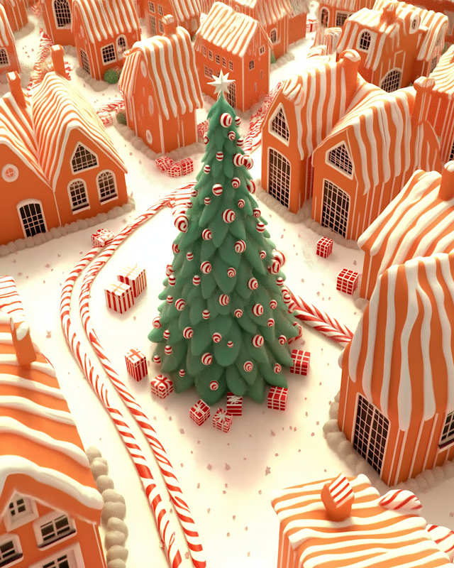 Festive Gingerbread Village