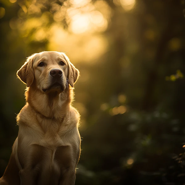 Golden Retriever in Sunlit Serenity