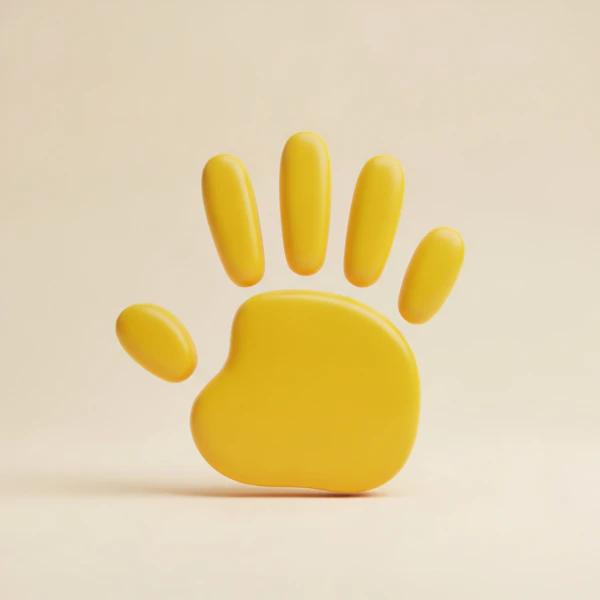 Glossy Yellow Handprint