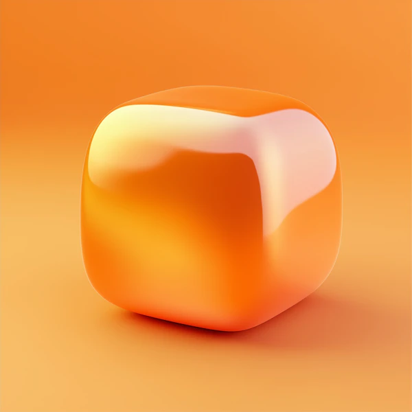 Glossy Orange Cube
