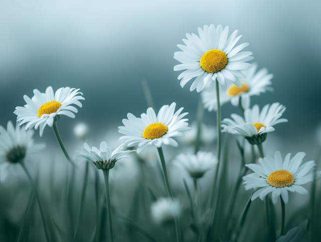 Ethereal Daisies with Golden Hearts