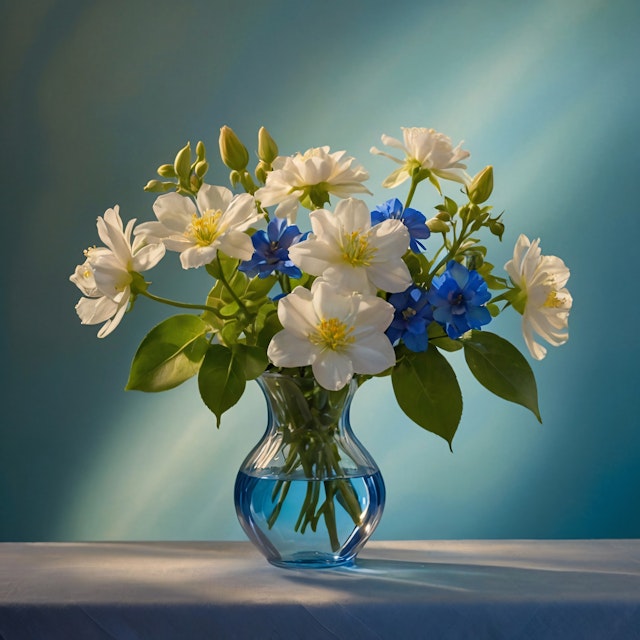 Vibrant Flower Bouquet in Glass Vase