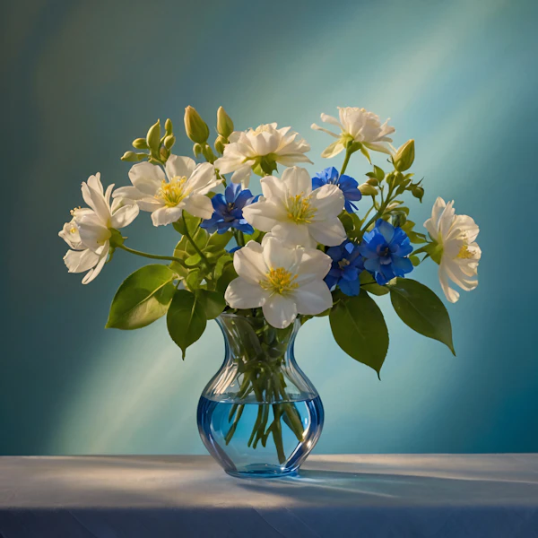 Vibrant Flower Bouquet in Glass Vase
