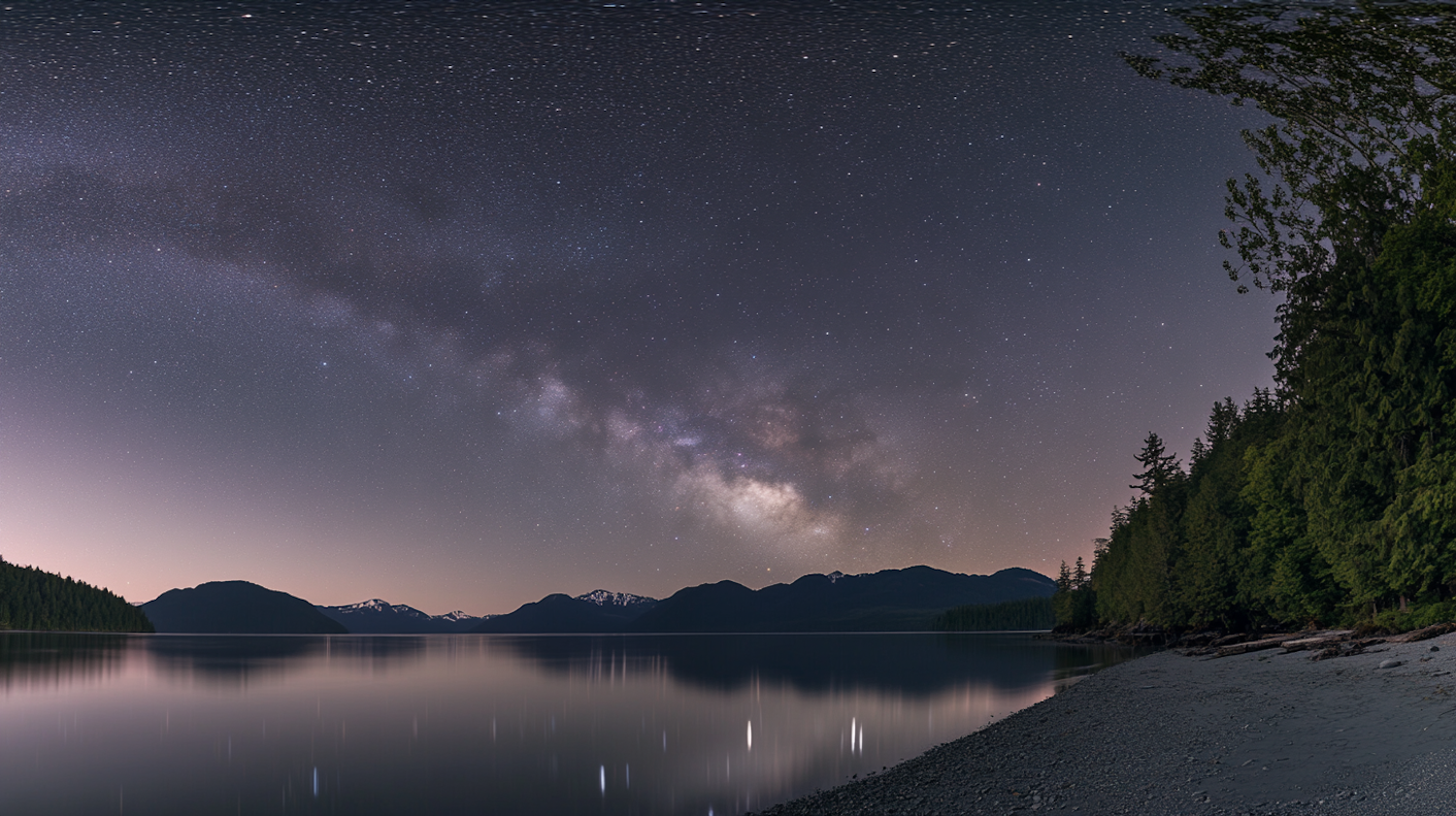 Serene Night Scene with Milky Way