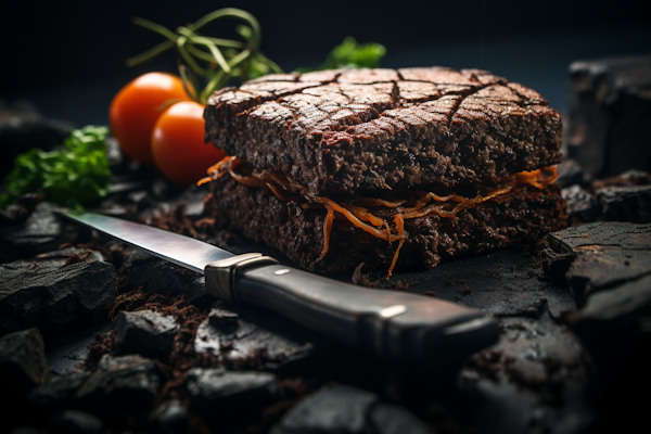 Char-Grilled Burger Patty with Caramelized Onions