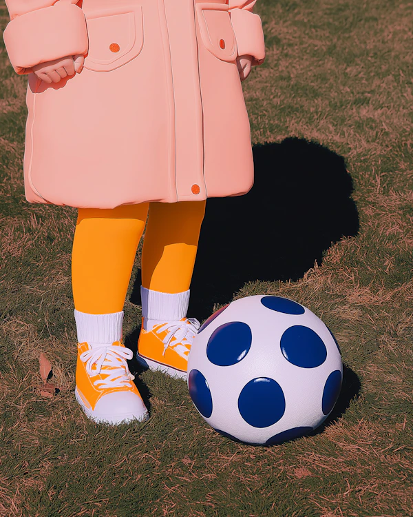 Child with Soccer Ball