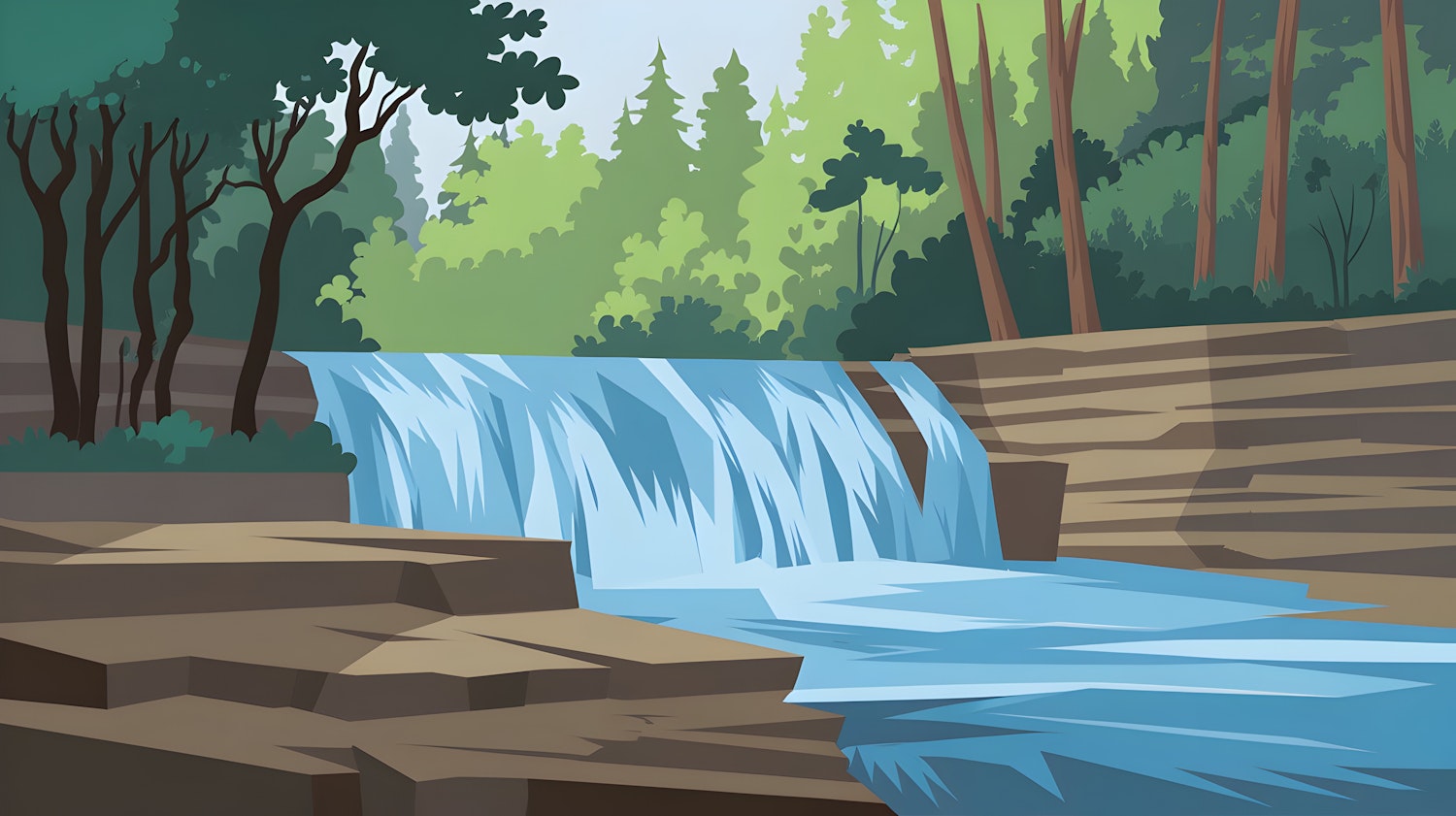 Serene Waterfall Scene