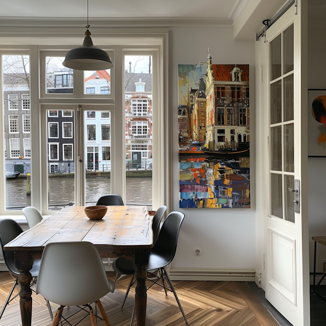 Cozy Dining Area Overlooking Canal