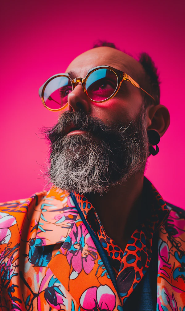Portrait of Fashion-Forward Man with Beard