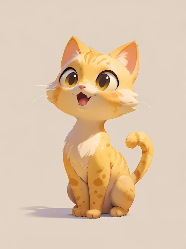 Cartoon Orange Tabby Cat