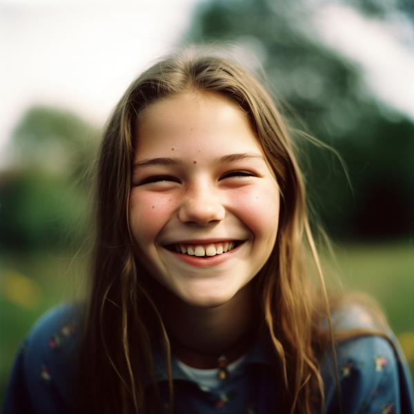 Joyful Young Girl Smiling