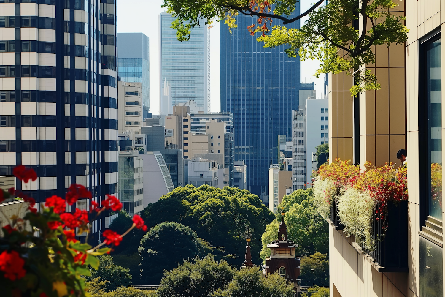 Cityscape with Nature and Architecture