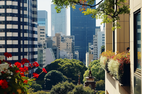 Cityscape with Nature and Architecture