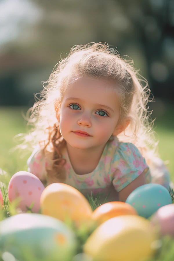 Child with Easter Eggs