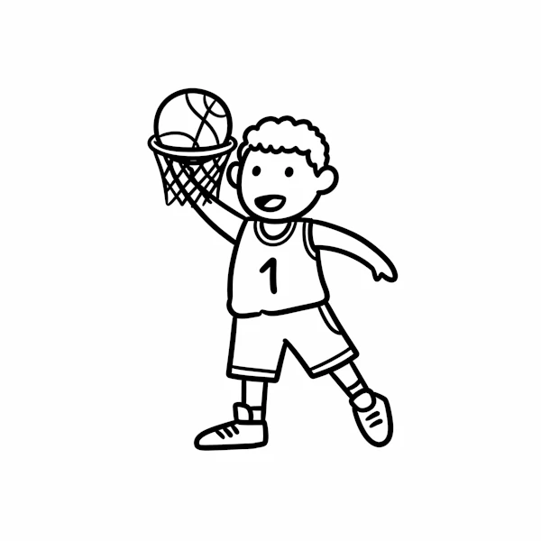 Child Playing Basketball