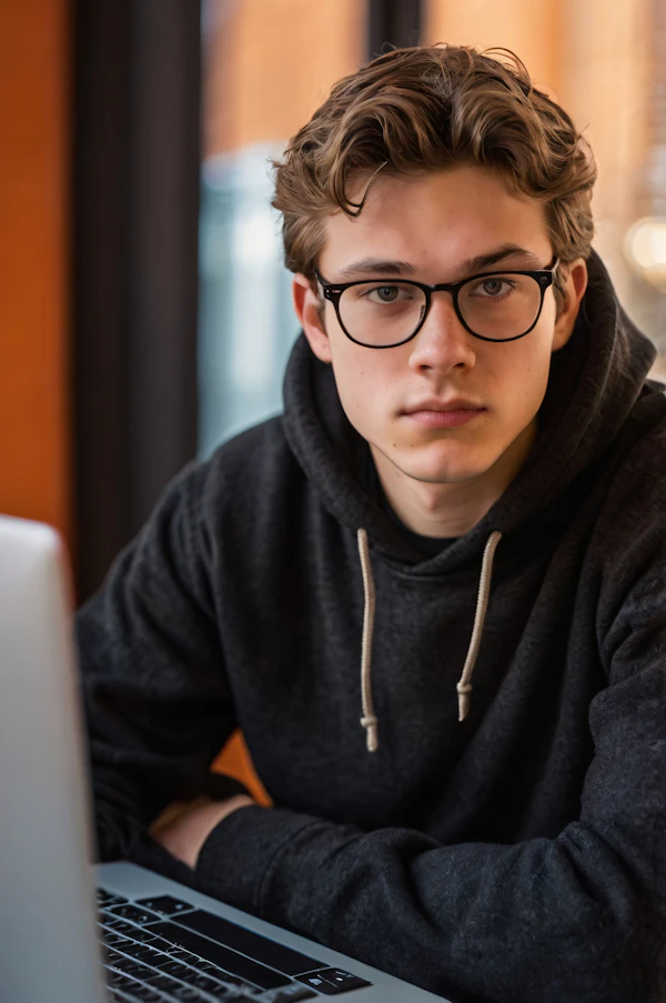 Young Person with Laptop