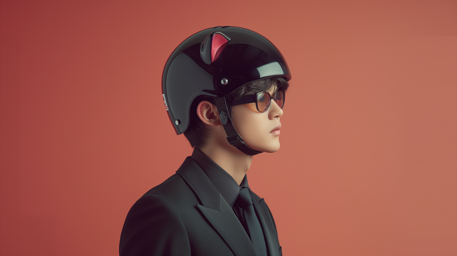 Stylish Man with Motorcycle Helmet