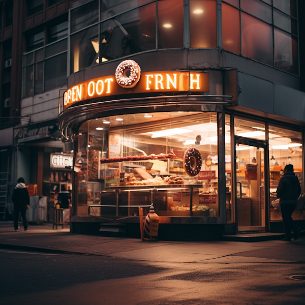 Evening Glow at the Local Bakery