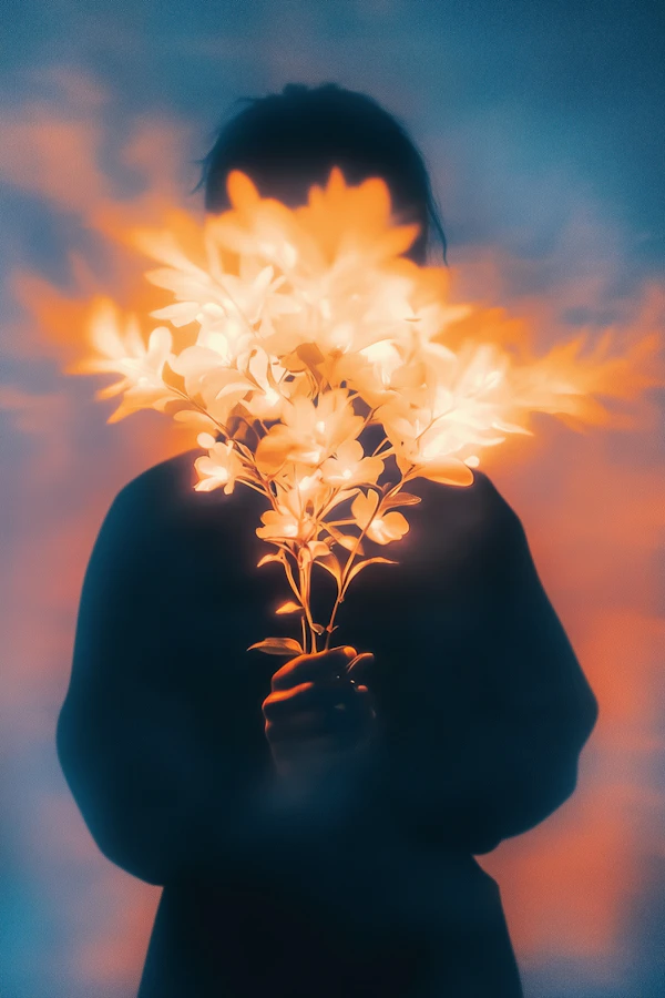 Glowing Bouquet Silhouette