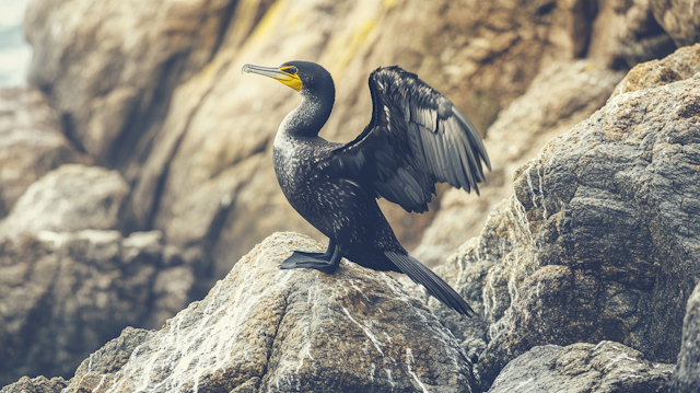 Cormorant on Rocky Surface