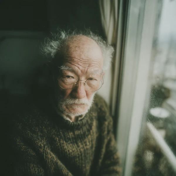 Contemplative Elderly Man