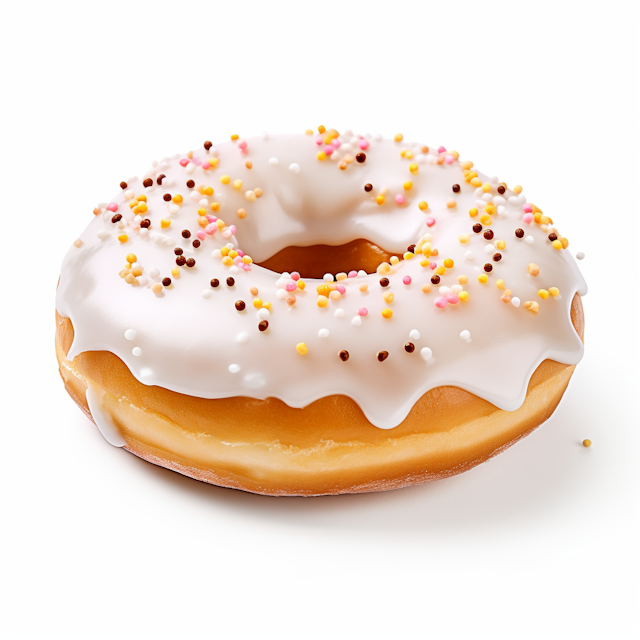 Classic Glazed Donut with Rainbow Sprinkles