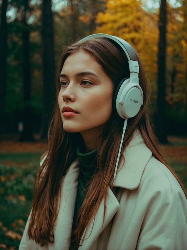 Woman in Autumn Forest