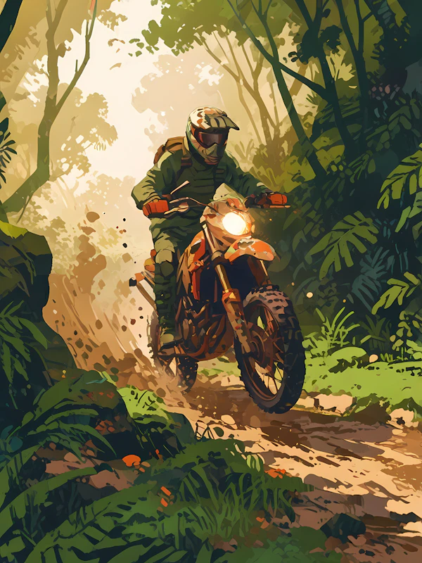 Motorcyclist Jungle Ride