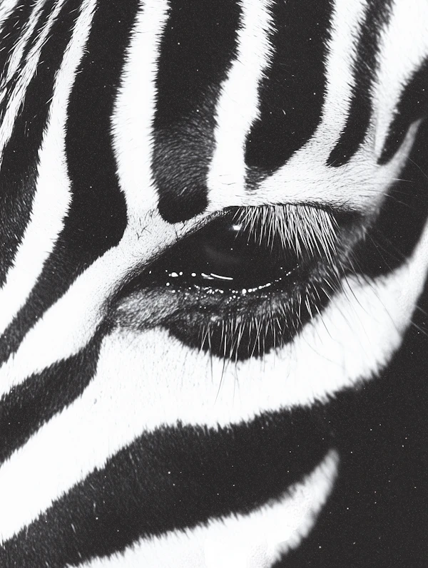 Zebra Eye Close-Up