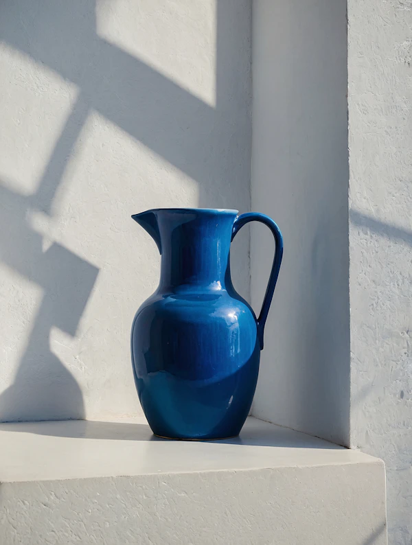 Blue Ceramic Pitcher