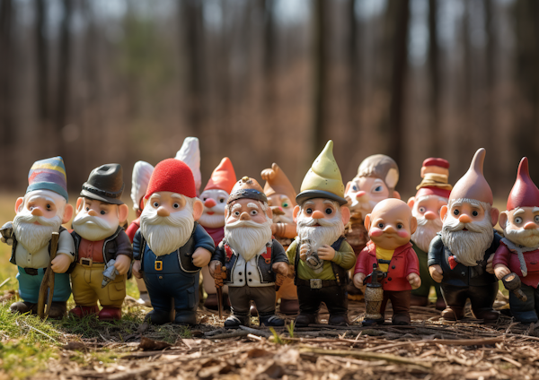 Enchanted Assembly of Gnome Elders in the Garden