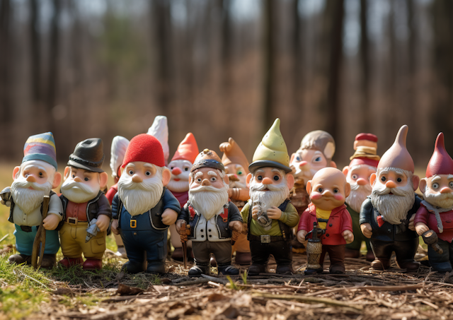 Enchanted Assembly of Gnome Elders in the Garden