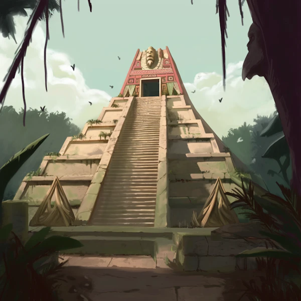 Ancient Pyramid in Jungle