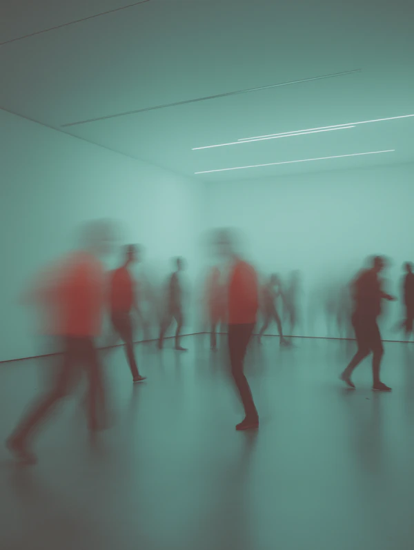 Blurred Figures in Modern Space