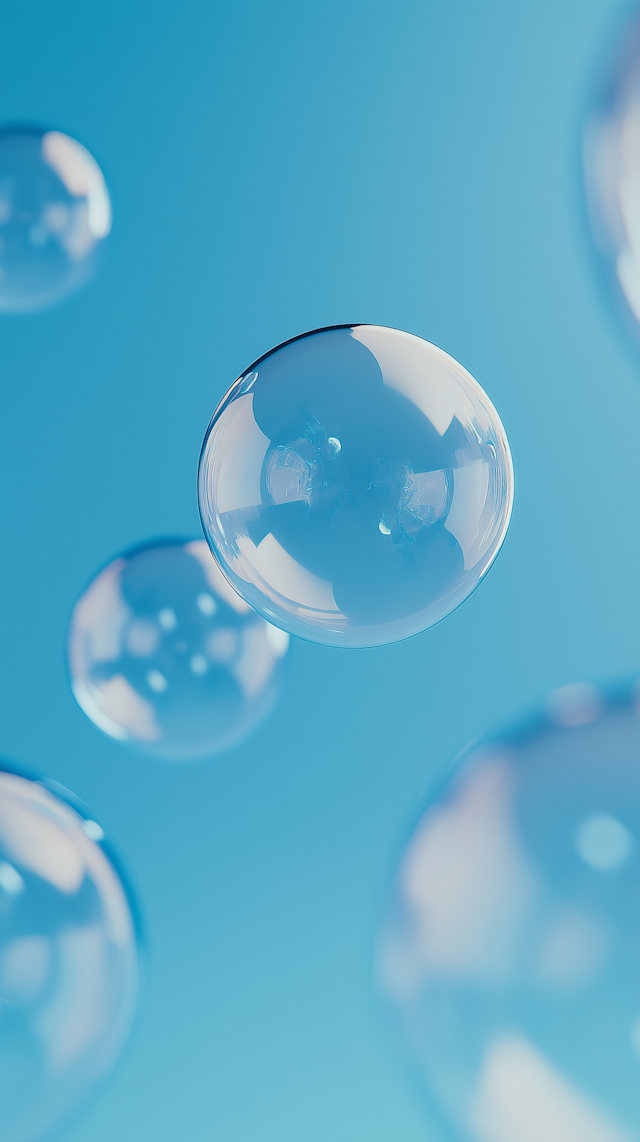 Ephemeral Bubbles Against Blue