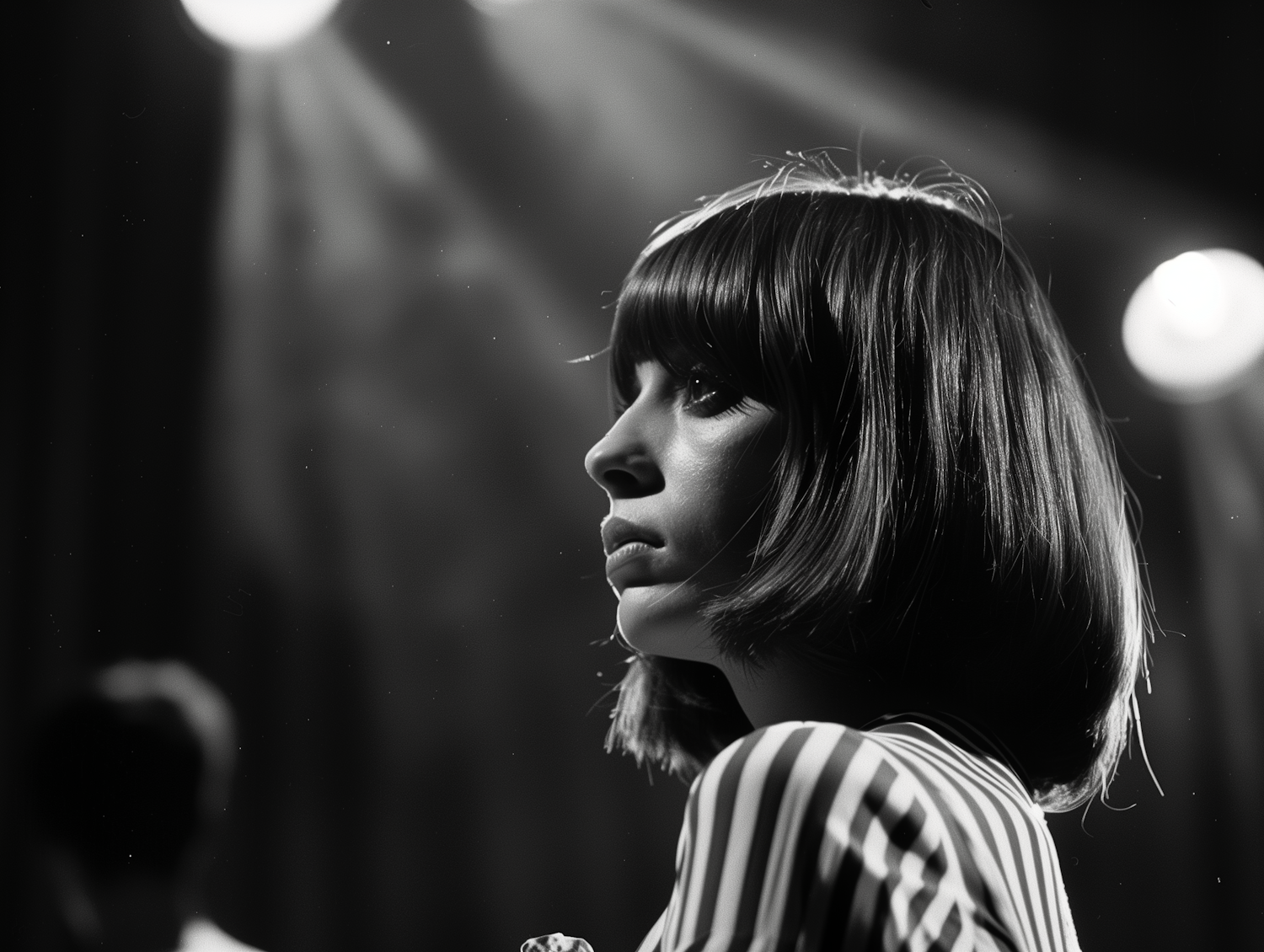 Retro Style Woman Portrait in Black and White