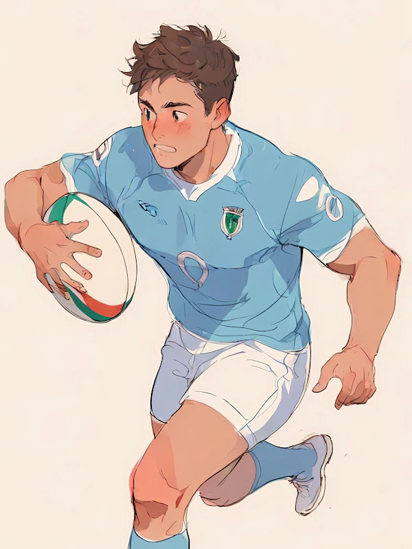 Rugby Player in Action