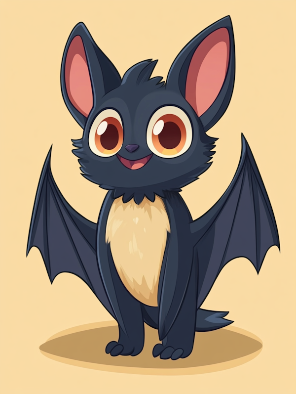 Cartoon Bat with Expressive Eyes