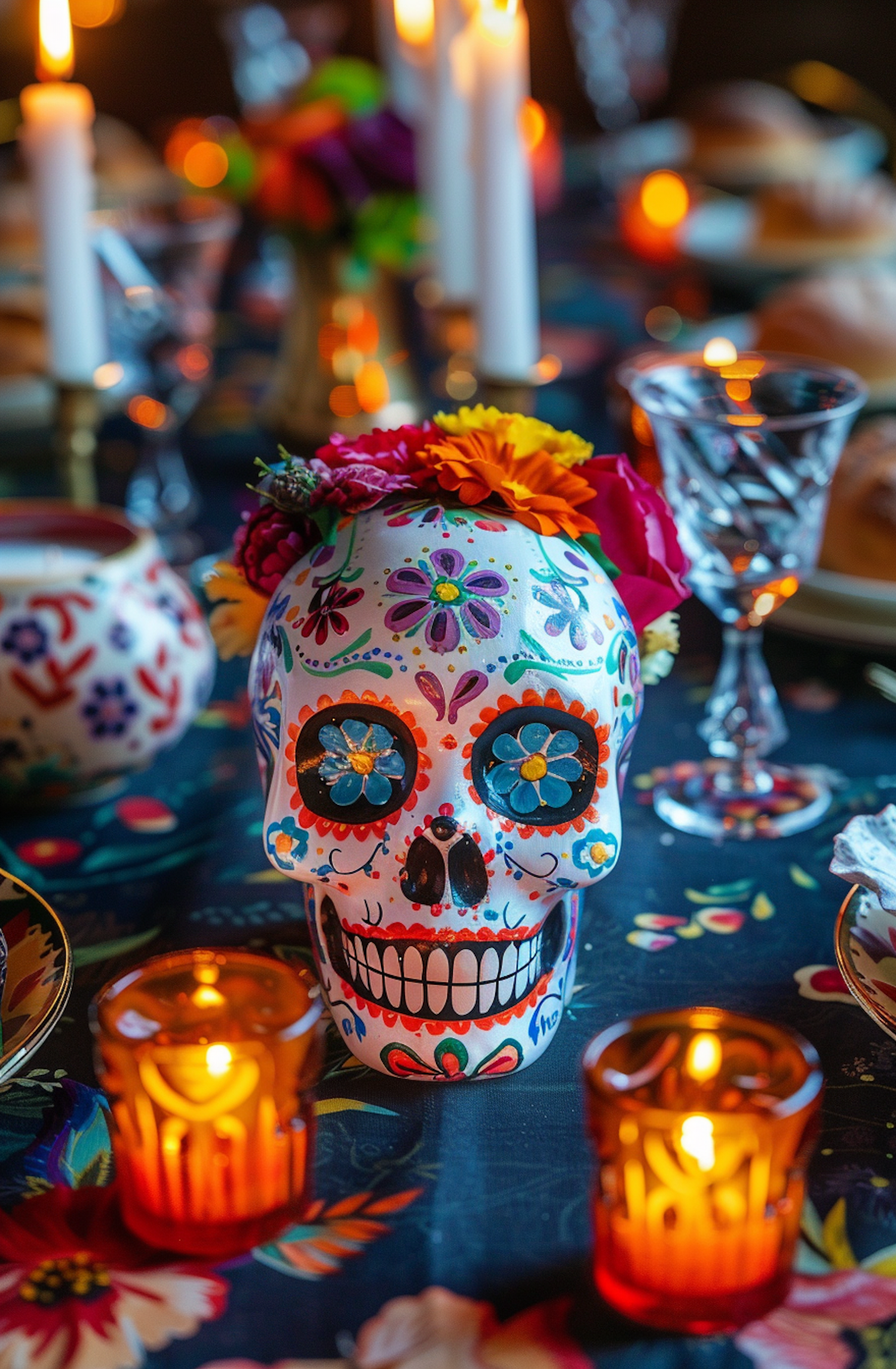 Vibrant Day of the Dead Celebration Scene