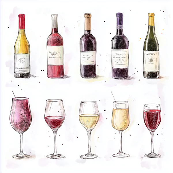 Wine Bottles and Glasses