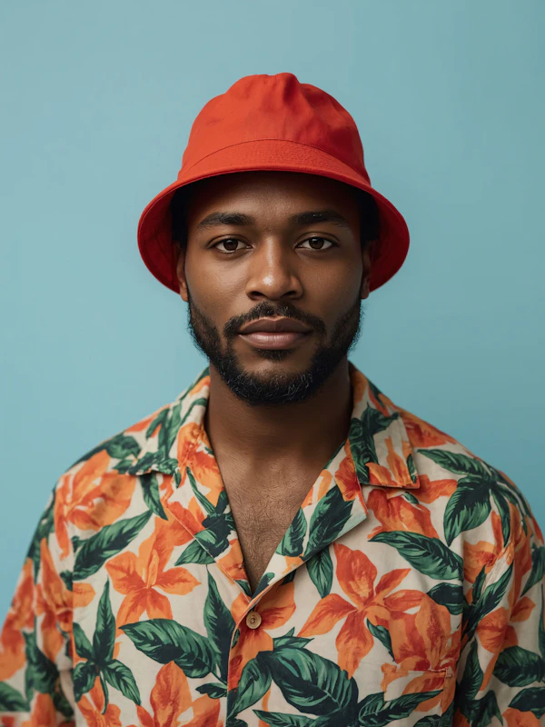 Man in Floral Shirt