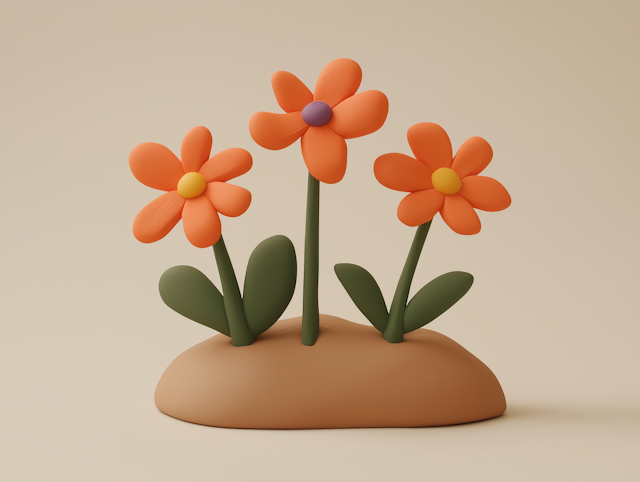 Charming Cartoon Flowers