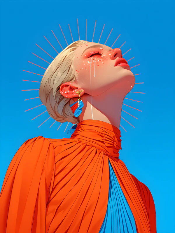 Portrait Against Blue Sky