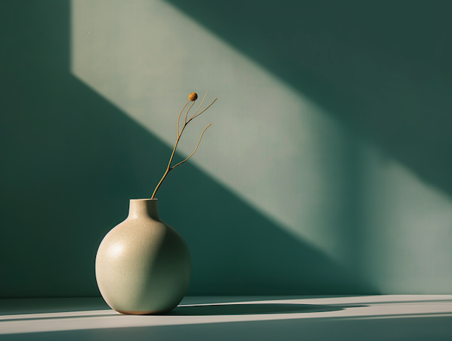 Tranquil Vase with Shadows