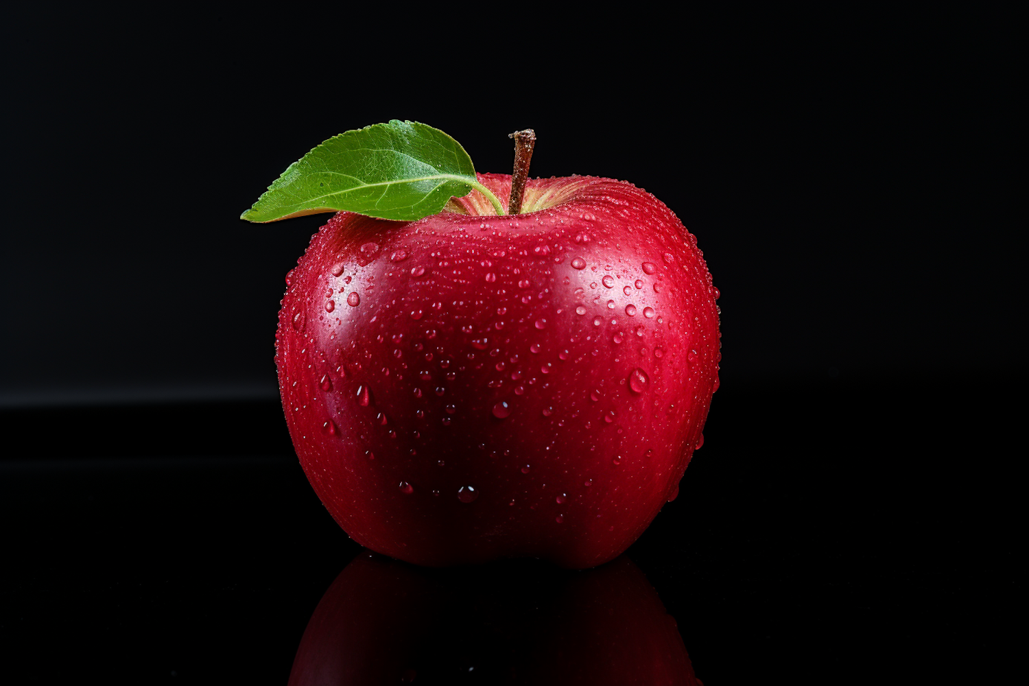 Dewy Solitude: The Radiant Red Apple